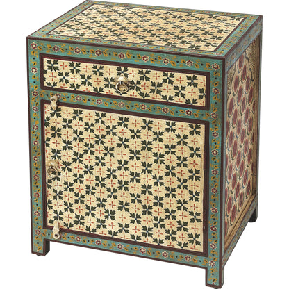 Perna Hand Painted Chest by Butler Specialty Company in multi-color and artifacts. Made from merranti wood solids, mdf, hand painted design in a cottage & farmhouse style.