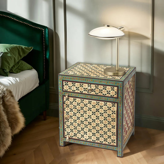 Perna Hand Painted Chest by Butler Specialty Company in multi-color and artifacts. Made from merranti wood solids, mdf, hand painted design in a cottage & farmhouse style.