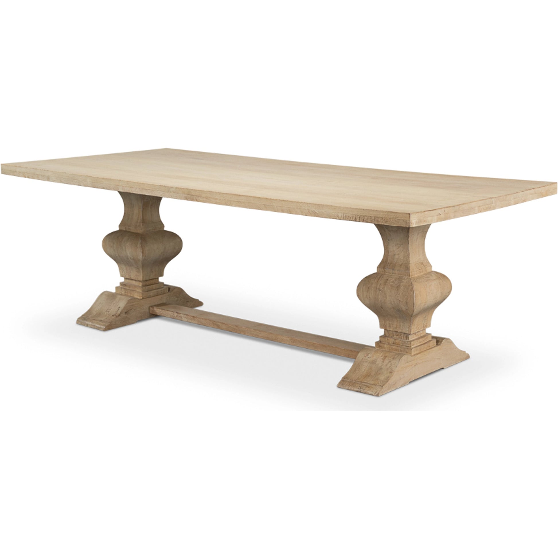 Wesley Dining Table by Sarreid Ltd. in sienna. Made from mango wood in a traditional style.