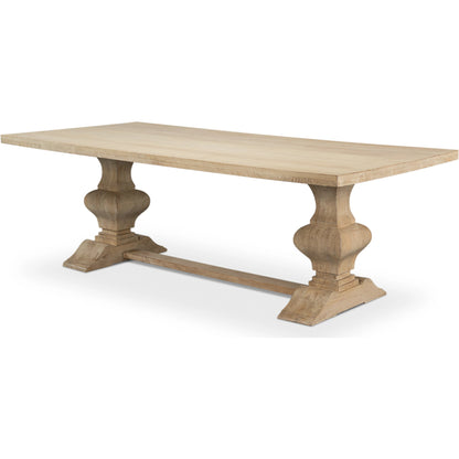Wesley Dining Table by Sarreid Ltd. in sienna. Made from mango wood in a traditional style.
