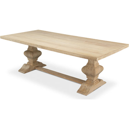 Wesley Dining Table by Sarreid Ltd. in sienna. Made from mango wood in a traditional style.