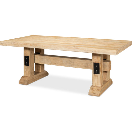 Stoltman Pedestal Dining Table by Sarreid Ltd. in sienna. Made from mango wood in a modern style.