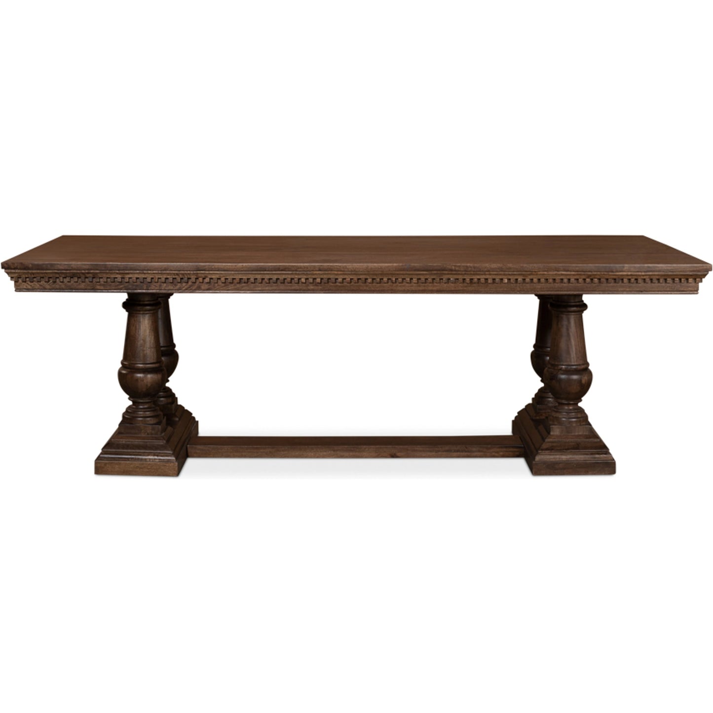 002 SI-1998493 | Additional Silo | Joshua Pedestal Dining Table by Sarreid Ltd. in walnut. Made from mango wood in a traditional style.