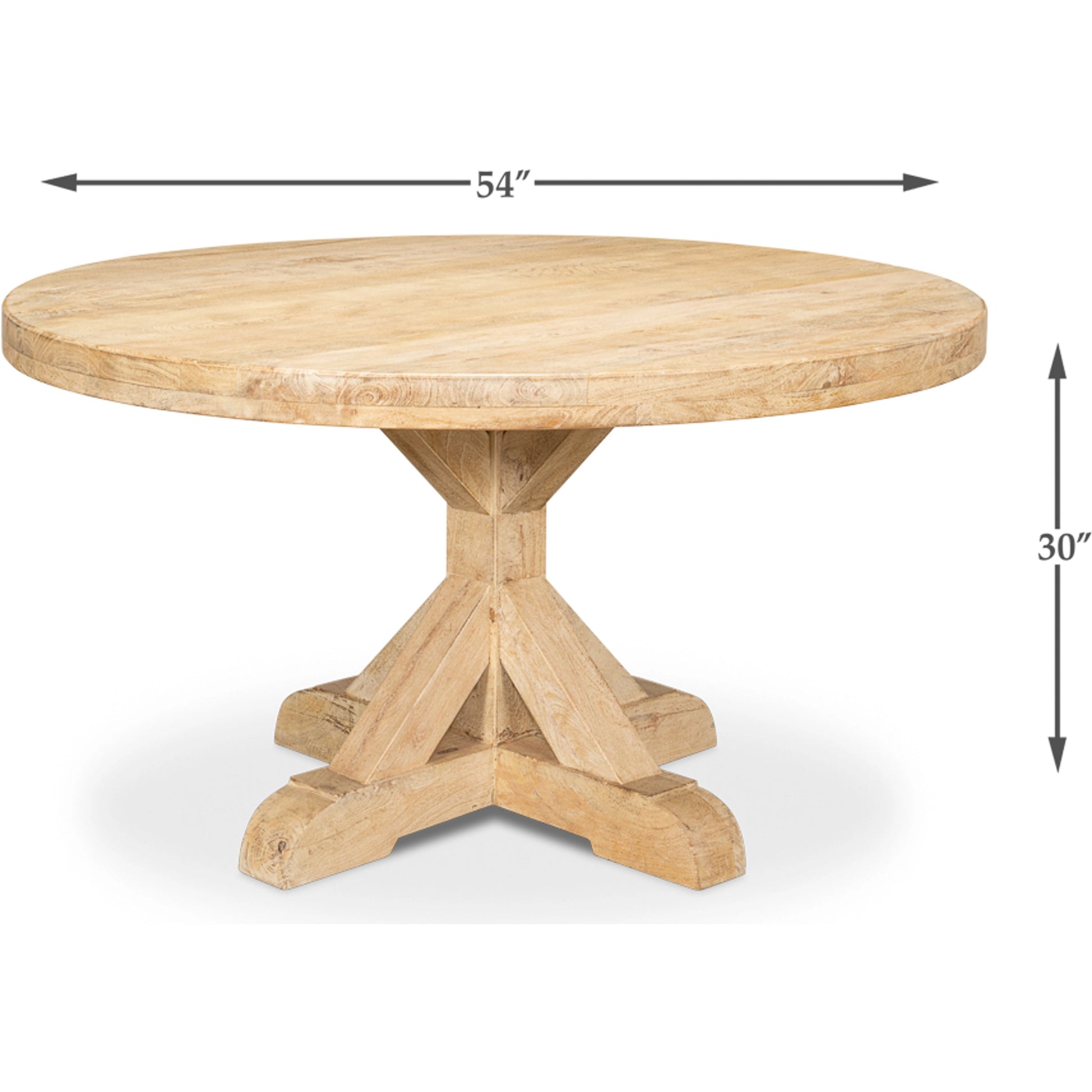 Oleski Round Dining Table by Sarreid Ltd. in sienna. Made from mango wood in a modern style.
