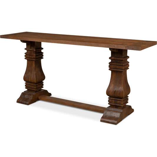 Colette Console Table by Sarreid Ltd. in mocha. Made from mango in a traditional style.