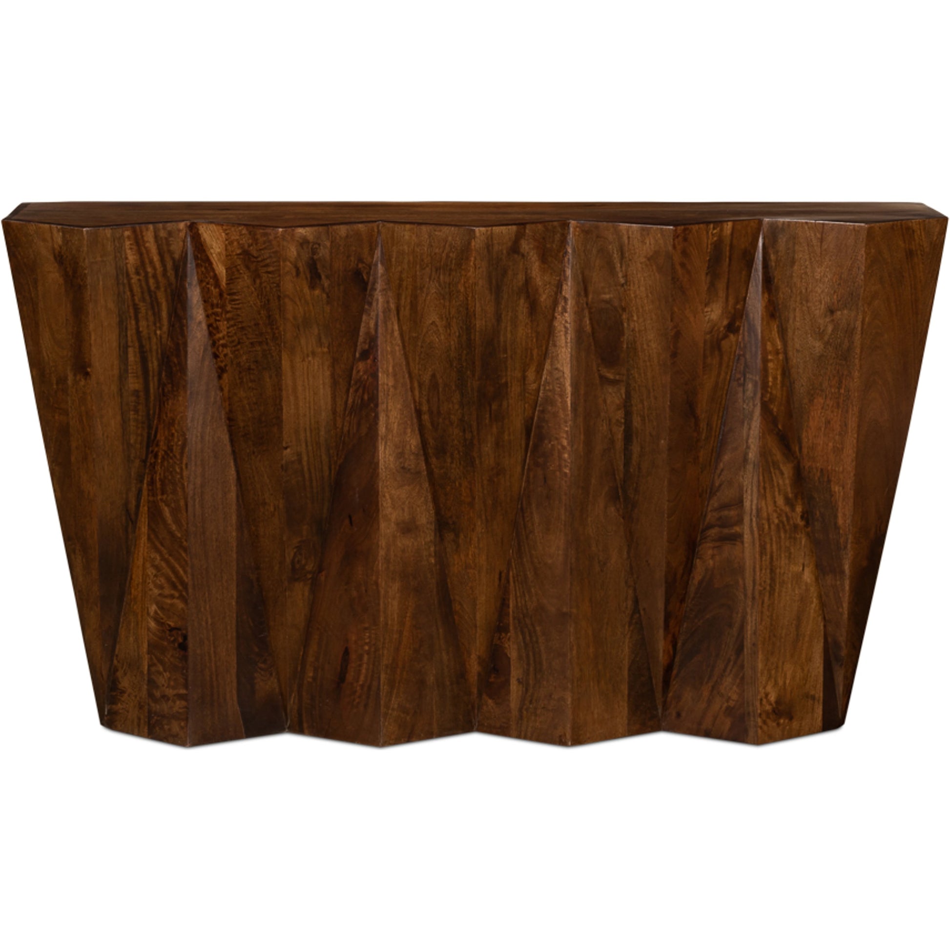 Denali Console Table by Sarreid Ltd. in natural brown. Made from mango wood in a modern style.