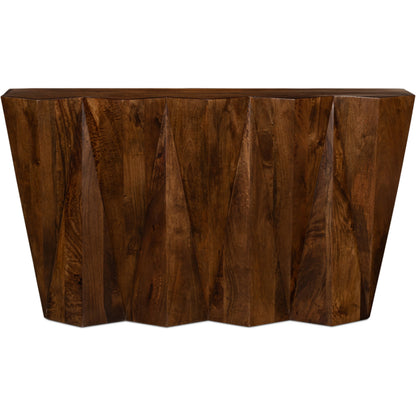 Denali Console Table by Sarreid Ltd. in natural brown. Made from mango wood in a modern style.