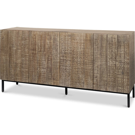Suzette Sideboard by Sarreid Ltd. in distressed oak grey. Made from mango wood, oak in a unique style.