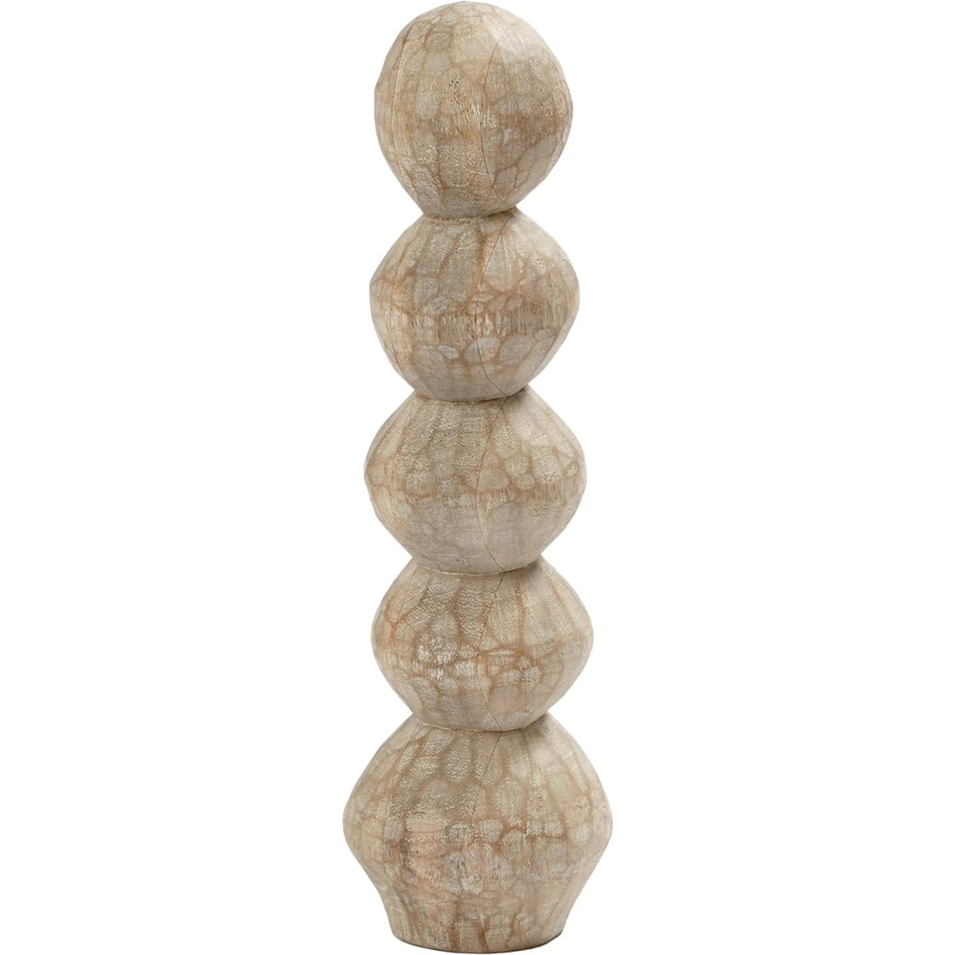 Roule Pillar by Global Views. Made from mango, grey textured in a eclectic & global style.