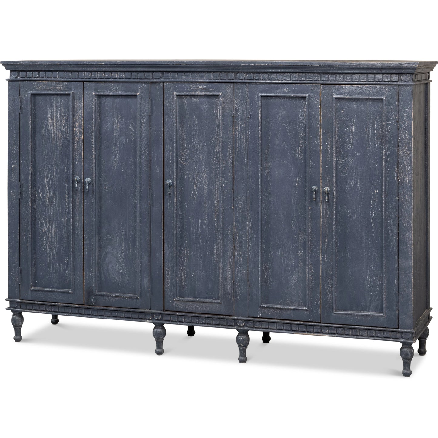 001 SI-1998503 | Primary Silo | Ashlyn Sideboard by Sarreid Ltd. in colonial blue. Made from mango wood in a traditional style.