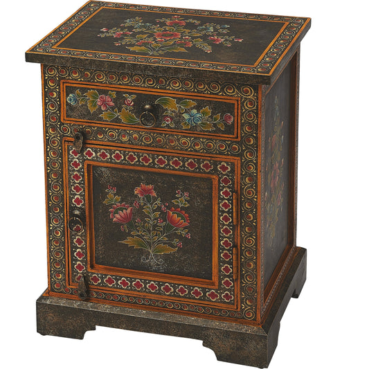 Bihar Hand Painted Chest by Butler Specialty Company in multi-color and artifacts. Made from merranti wood solids, mdf, hand painted design in a eclectic & global style.