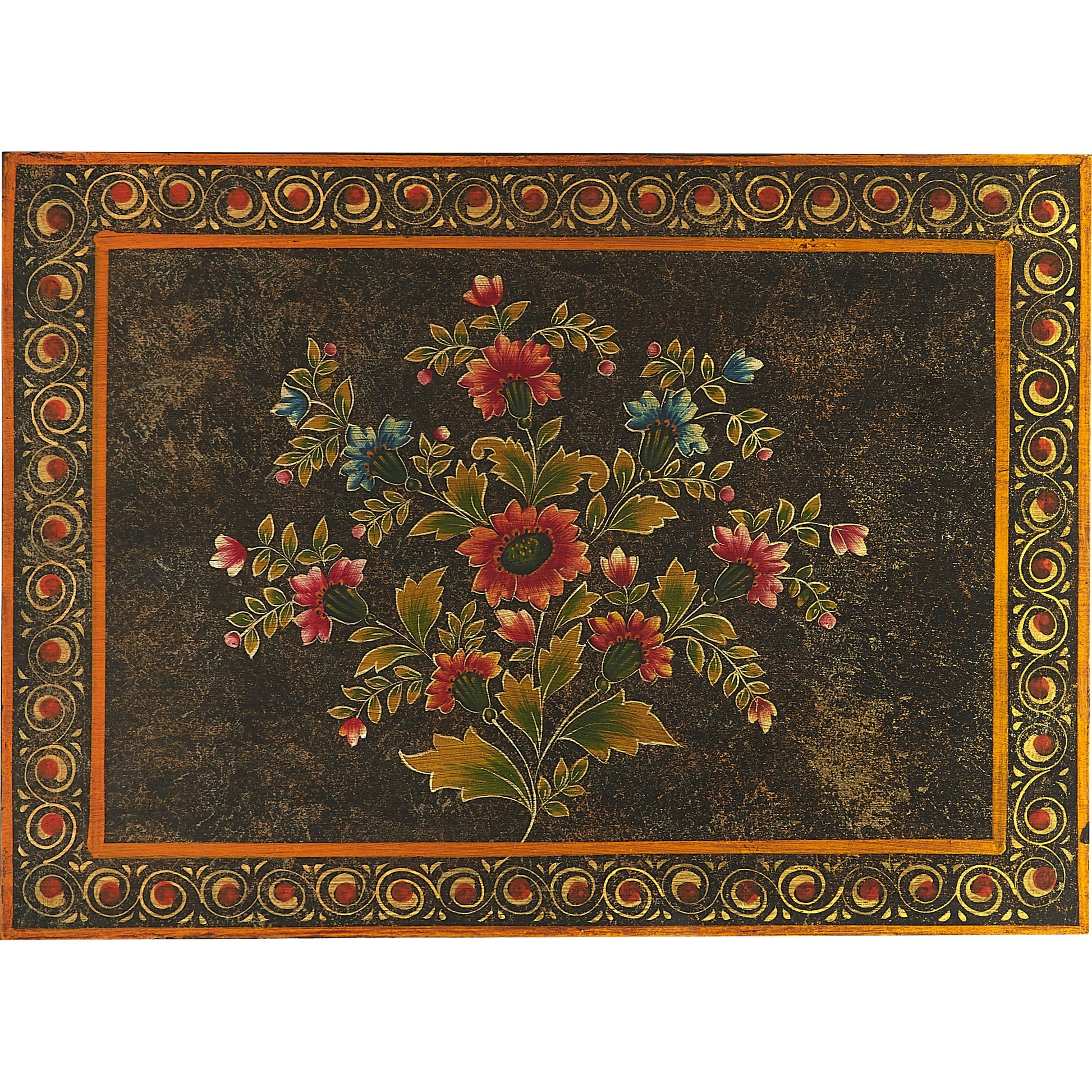 Bihar Hand Painted Chest by Butler Specialty Company in multi-color and artifacts. Made from merranti wood solids, mdf, hand painted design in a eclectic & global style.