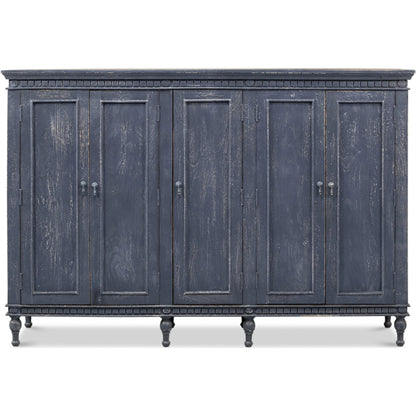 Ashlyn Sideboard by Sarreid Ltd. in colonial blue. Made from mango wood in a traditional style.