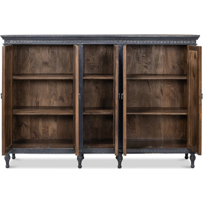Ashlyn Sideboard by Sarreid Ltd. in colonial blue. Made from mango wood in a traditional style.