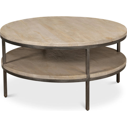 De Stiol Coffee Table by Sarreid Ltd. in vintage grey. Made from mango wood in a modern style.