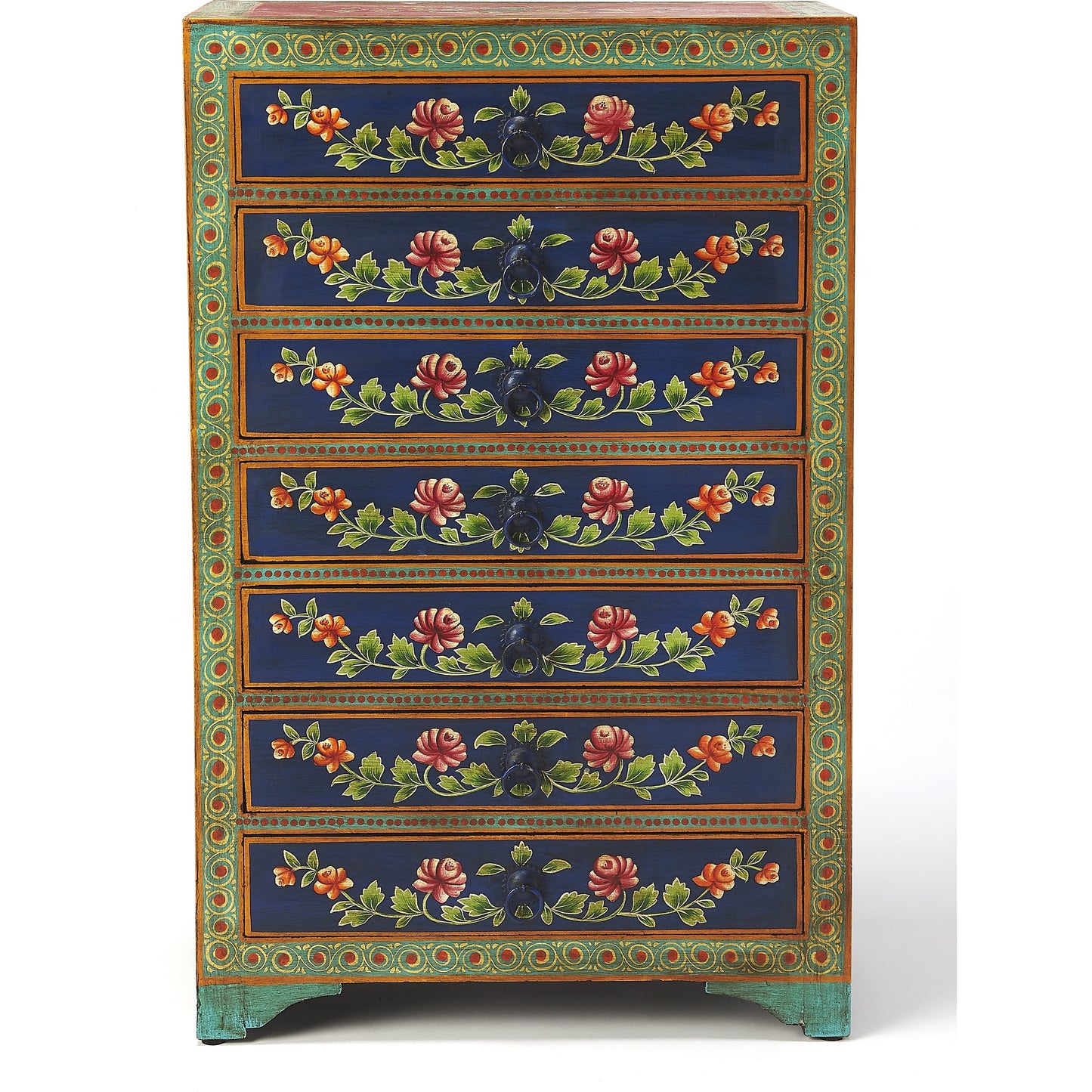 004 S-346413 | Additional Silo | Zara Hand Painted Chest by Butler Specialty Company in multi-color and artifacts. Made from merranti wood solids, mdf, hand painted design in a cottage & farmhouse style.