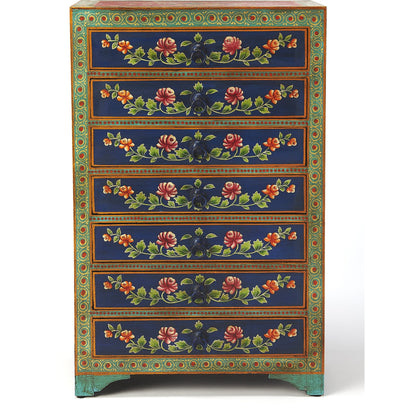 Zara Hand Painted Chest by Butler Specialty Company in multi-color and artifacts. Made from merranti wood solids, mdf, hand painted design in a cottage & farmhouse style.