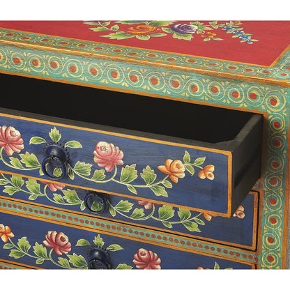 Zara Hand Painted Chest by Butler Specialty Company in multi-color and artifacts. Made from merranti wood solids, mdf, hand painted design in a cottage & farmhouse style.