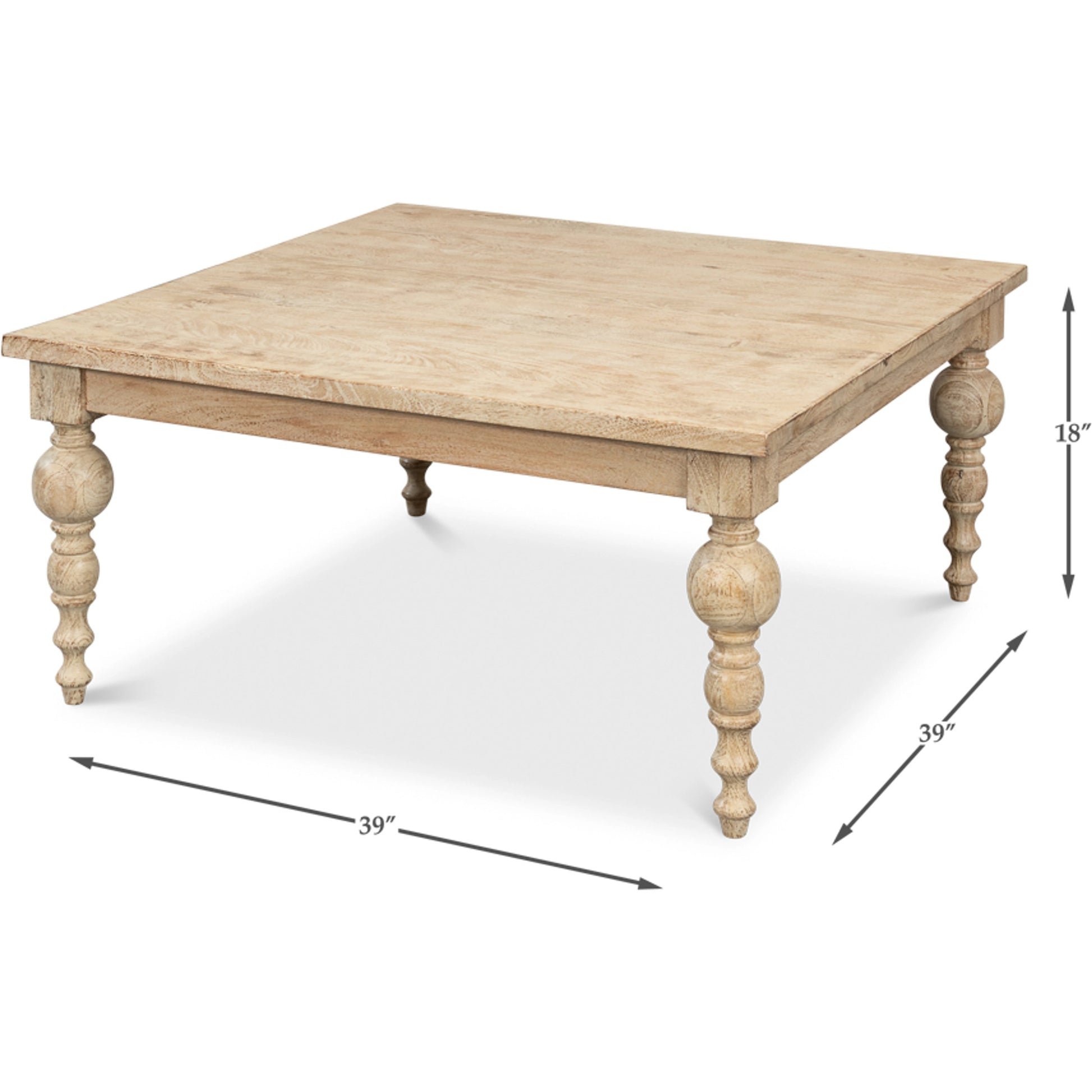 Jocelyn Coffee Table by Sarreid Ltd. in sienna. Made from mango wood in a traditional style.