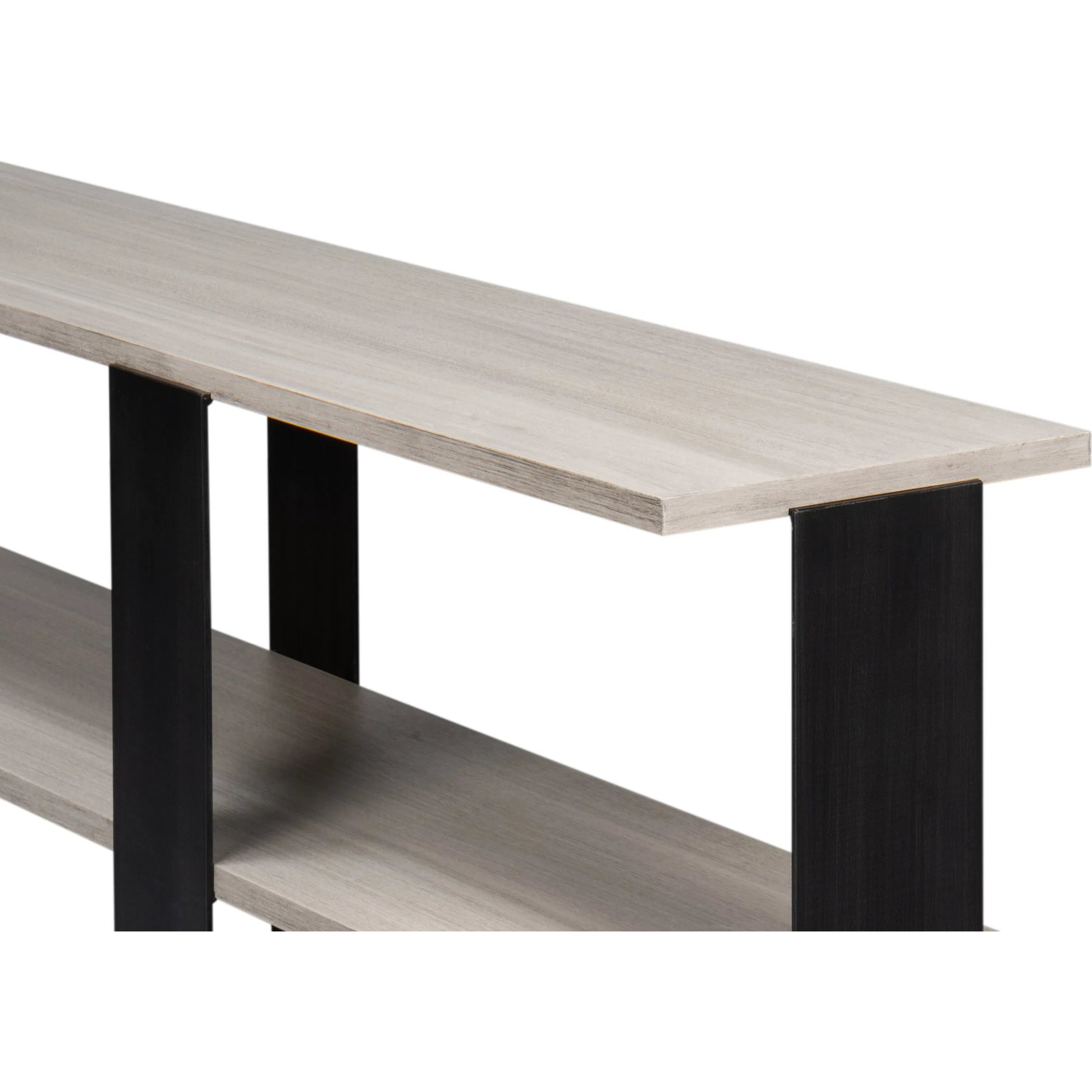 Covet Console by Sarreid Ltd. in white. Made from tanganika wood in a transitional style.