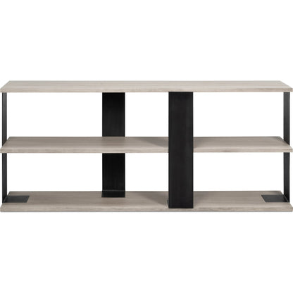 Covet Console by Sarreid Ltd. in white. Made from tanganika wood in a transitional style.