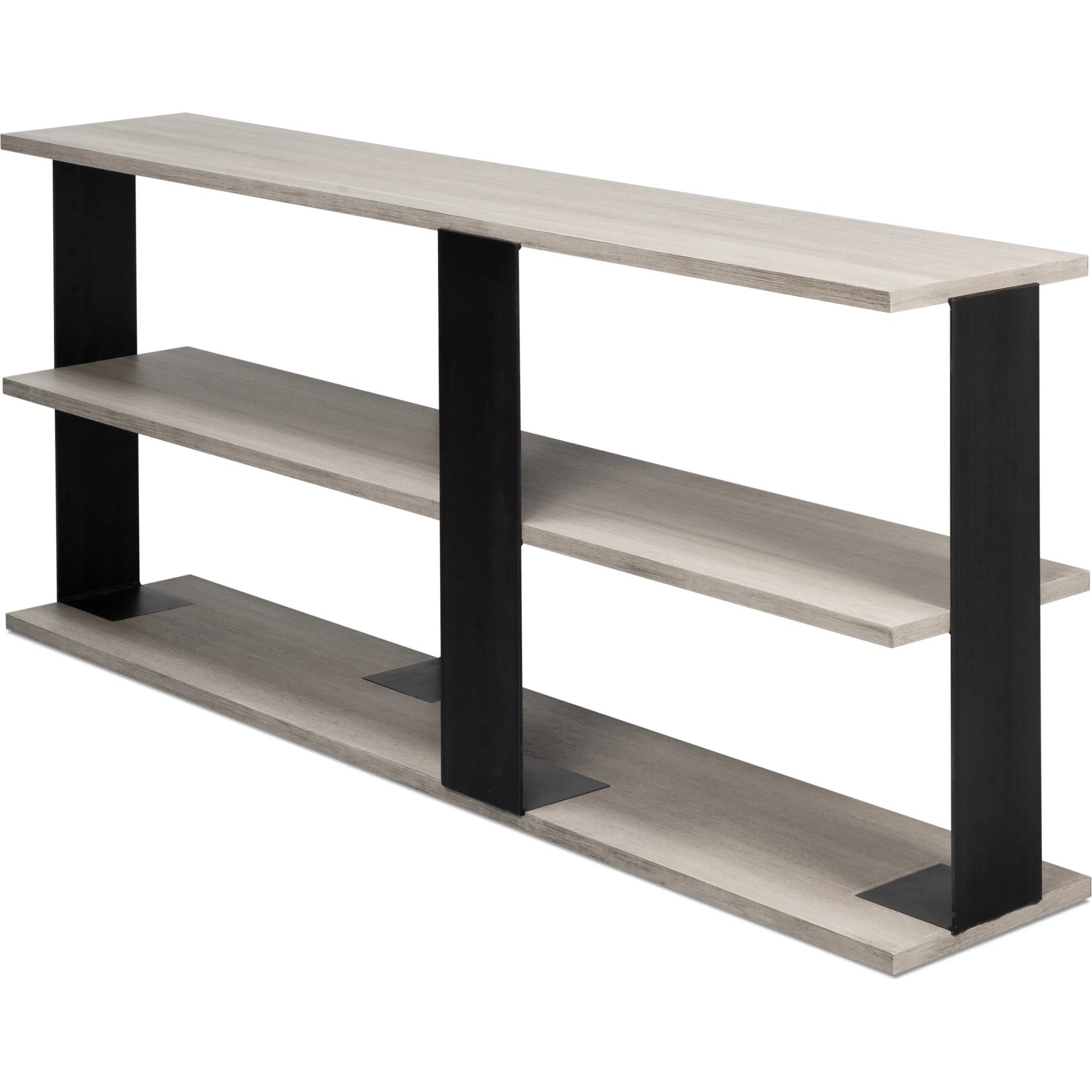 Covet Console by Sarreid Ltd. in white. Made from tanganika wood in a transitional style.