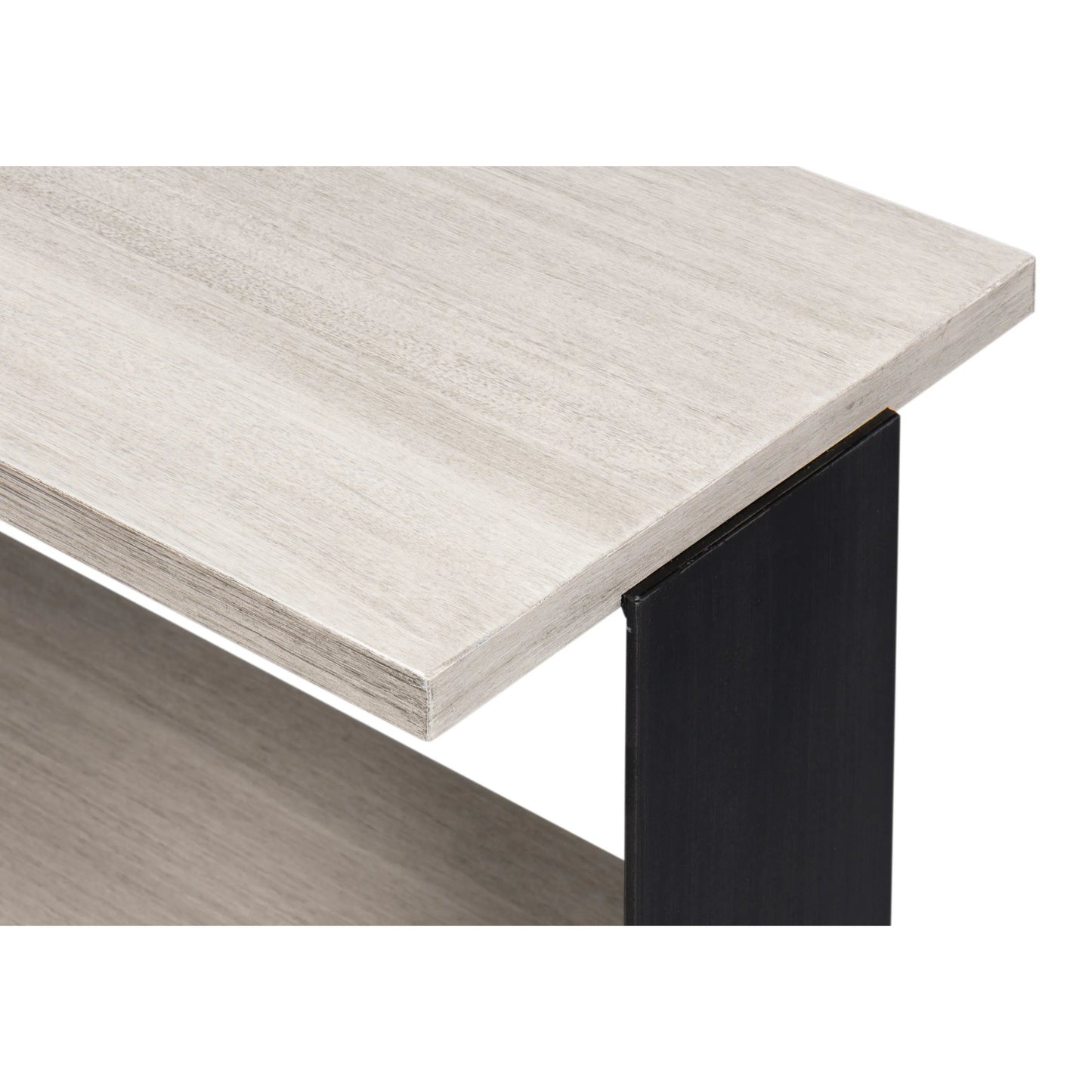 012 SI-2372478 | Closeup | Covet Console by Sarreid Ltd. in white. Made from tanganika wood in a transitional style.