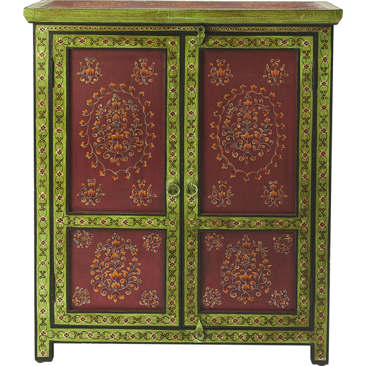 Disha Hand Painted Chest by Butler Specialty Company in multi-color and artifacts. Made from merranti wood solids, mdf, hand painted design in a eclectic & global style.