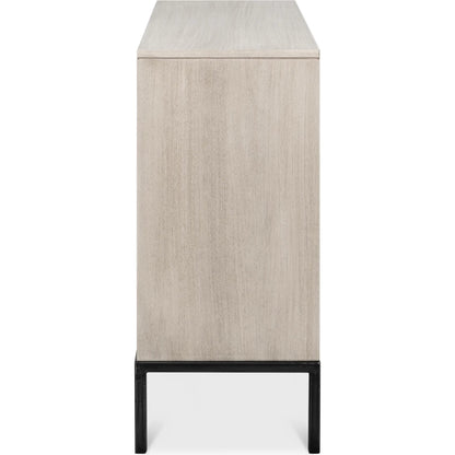 Covet Door Chest by Sarreid Ltd. in white. Made from tanganika wood in a transitional style.