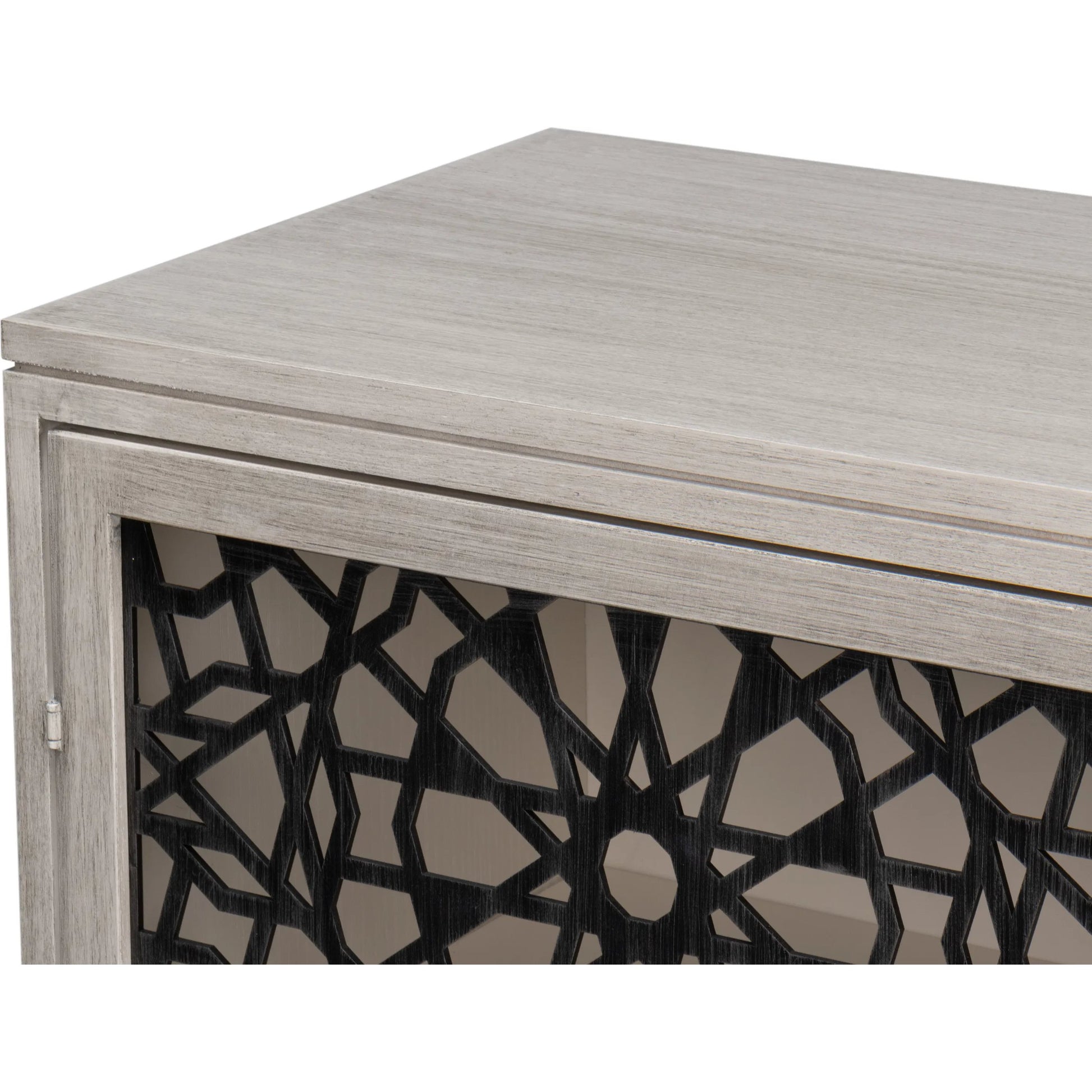 Covet Door Chest by Sarreid Ltd. in white. Made from tanganika wood in a transitional style.