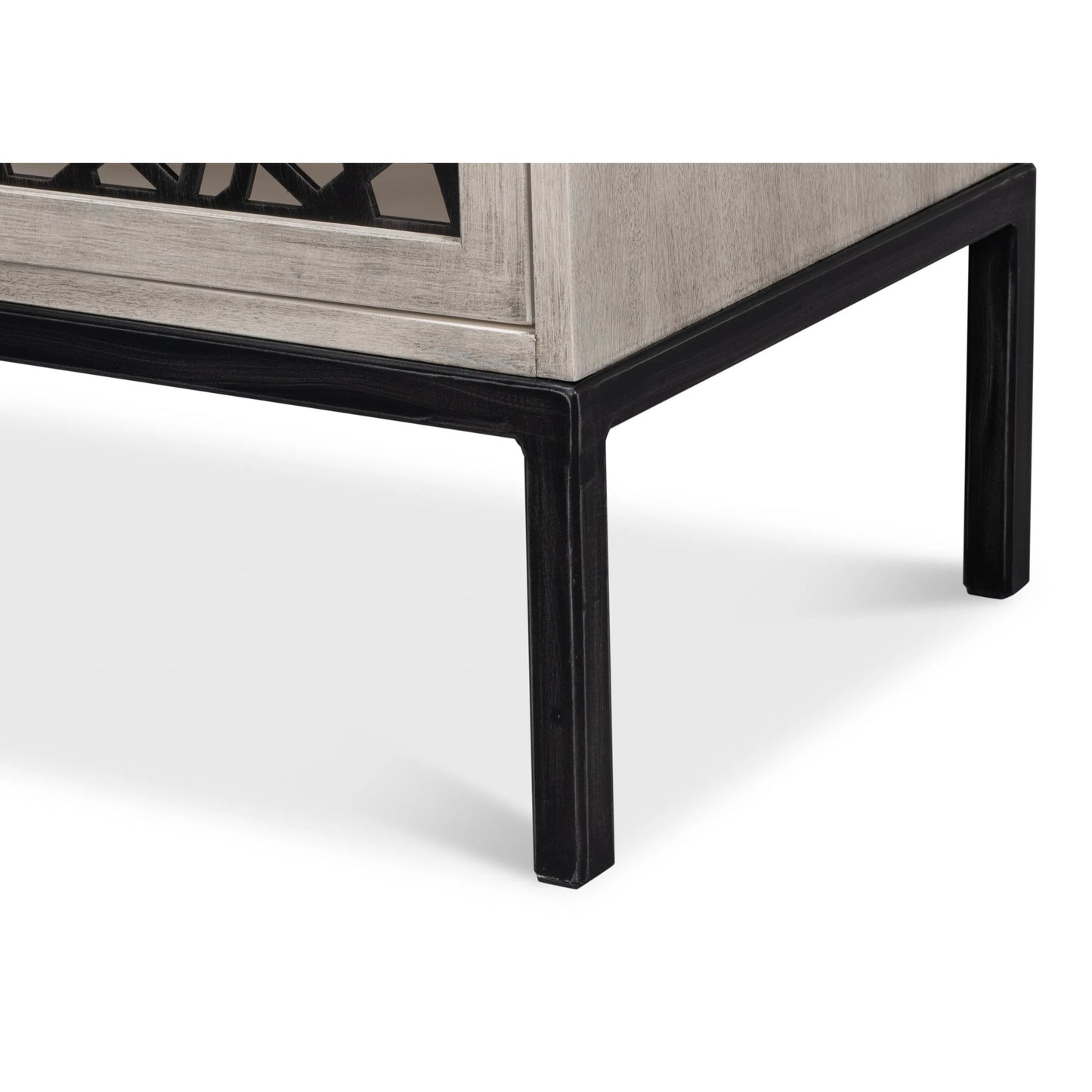 011 SI-2372479 | Closeup | Covet Door Chest by Sarreid Ltd. in white. Made from tanganika wood in a transitional style.