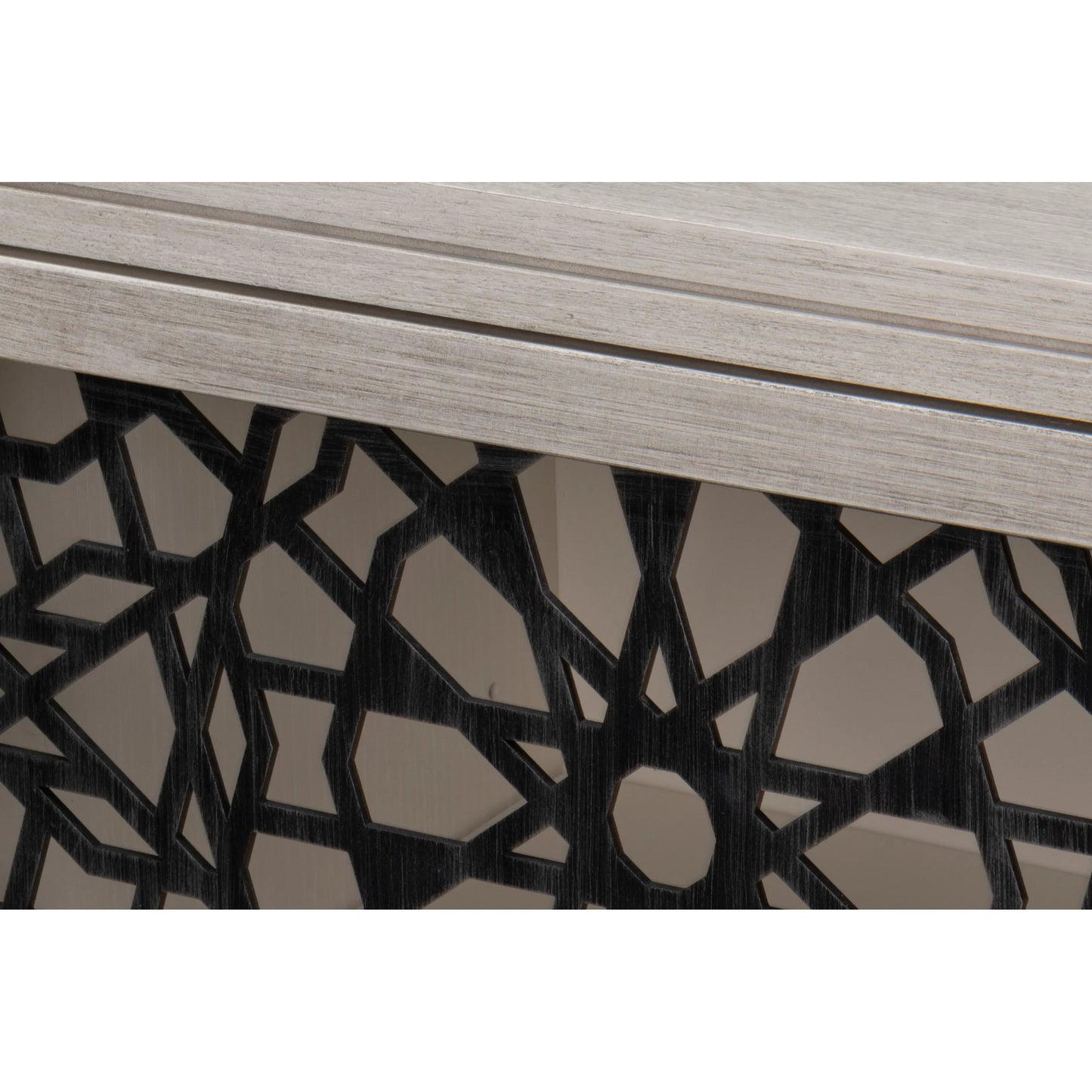 006 SI-2372479 | Closeup | Covet Door Chest by Sarreid Ltd. in white. Made from tanganika wood in a transitional style.