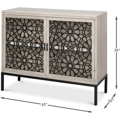 Covet Door Chest by Sarreid Ltd. in white. Made from tanganika wood in a transitional style.
