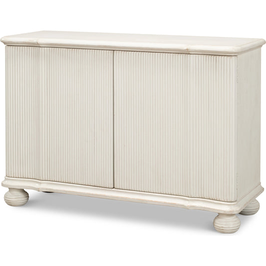 Astrid Entrance Commode by Sarreid Ltd. in antique white. Made from reclaimed pine in a modern style.