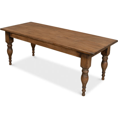 Gabby Dining Table by Sarreid Ltd. in brown. Made from reclaimed pine in a traditional style.