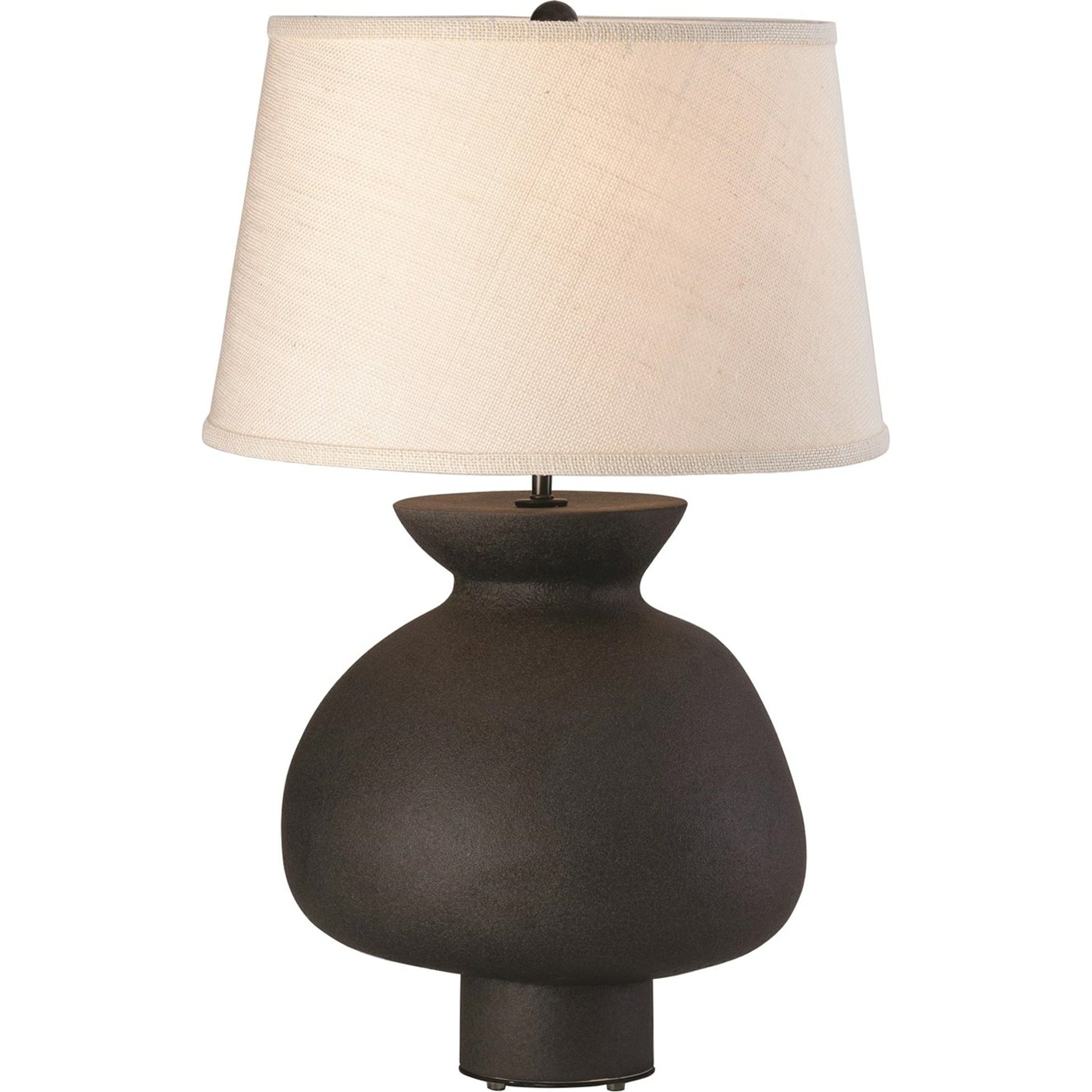 Casis Lamp by Global Views in matte black. Made from earthenware in a eclectic & global style.