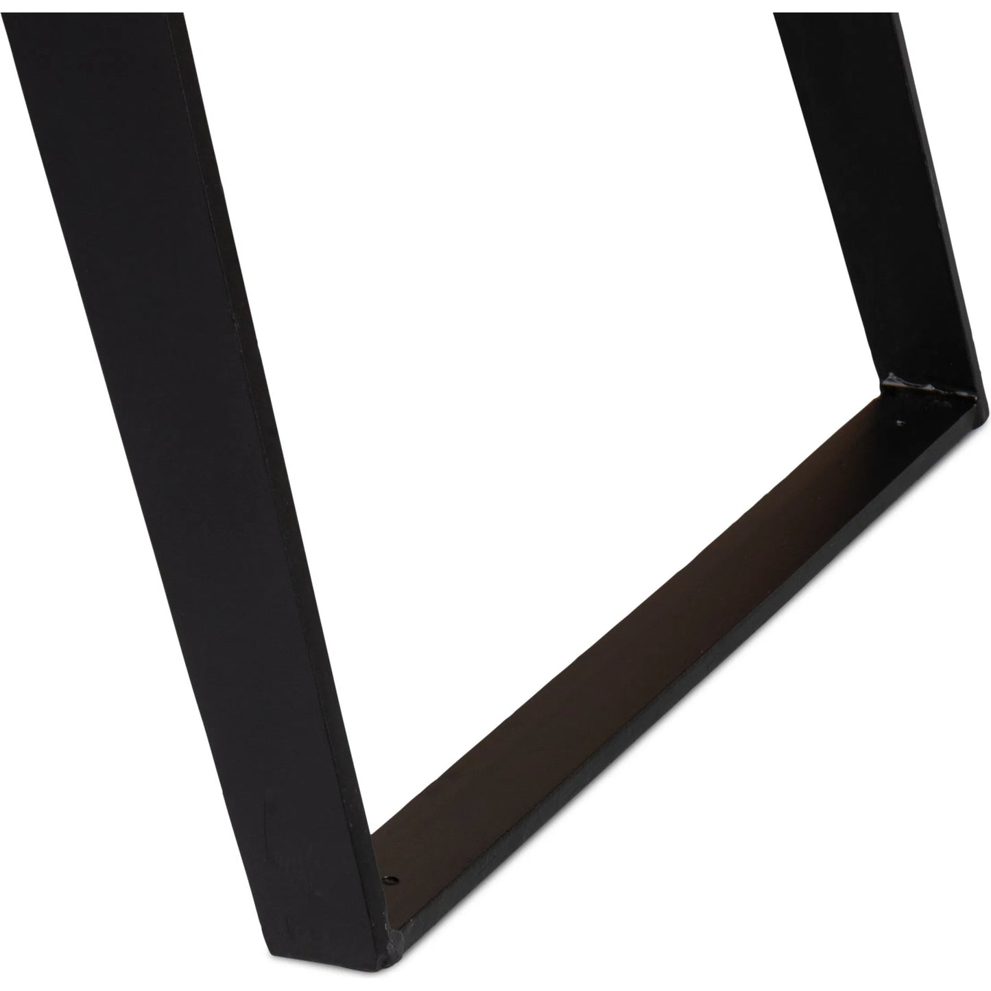 009 SI-2372553 | Closeup | Paige Parquet Top Dining Table by Sarreid Ltd. in brown. Made from mango, powder coated legs in a modern style.