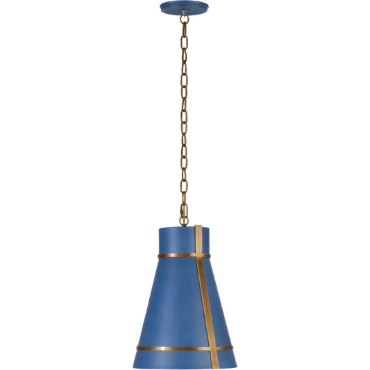 000 SI-2536920 | Primary Silo | Brasserie 1 Light Mini Pendant by Varaluz in blue. Made from steel in a unique style.