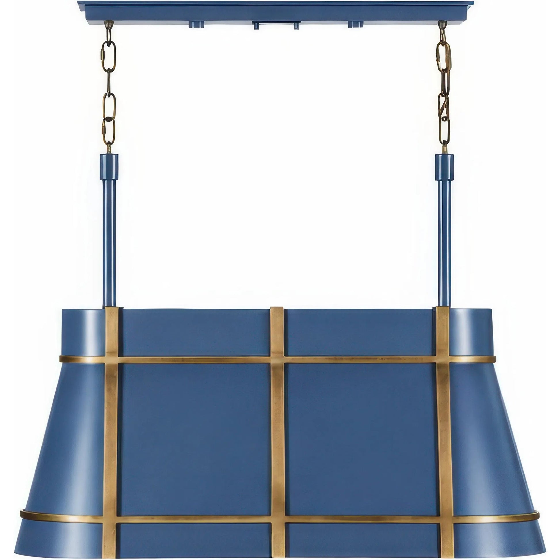 Brasserie 3 Light Linear by Varaluz in blue. Made from steel in a unique style.