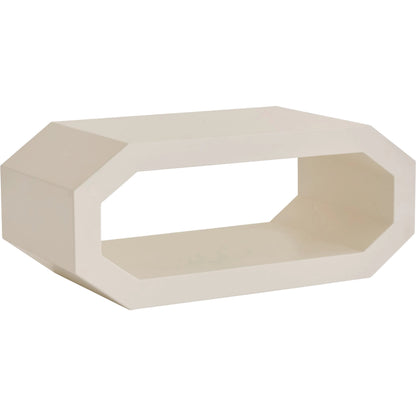 Cubist Coffee Table by Global Views in polyurethane lacquer, ivory polished w, wax. Made from mdf, pine in a modern style.