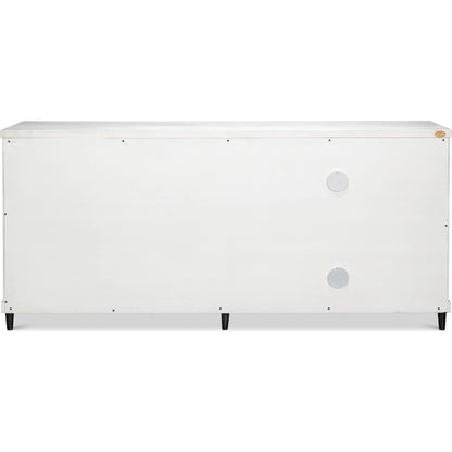 Elegance Credenza by Sarreid Ltd. in elegance white. Made from pine wood, iron in a unique style.