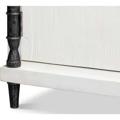 Elegance Credenza by Sarreid Ltd. in elegance white. Made from pine wood, iron in a unique style.