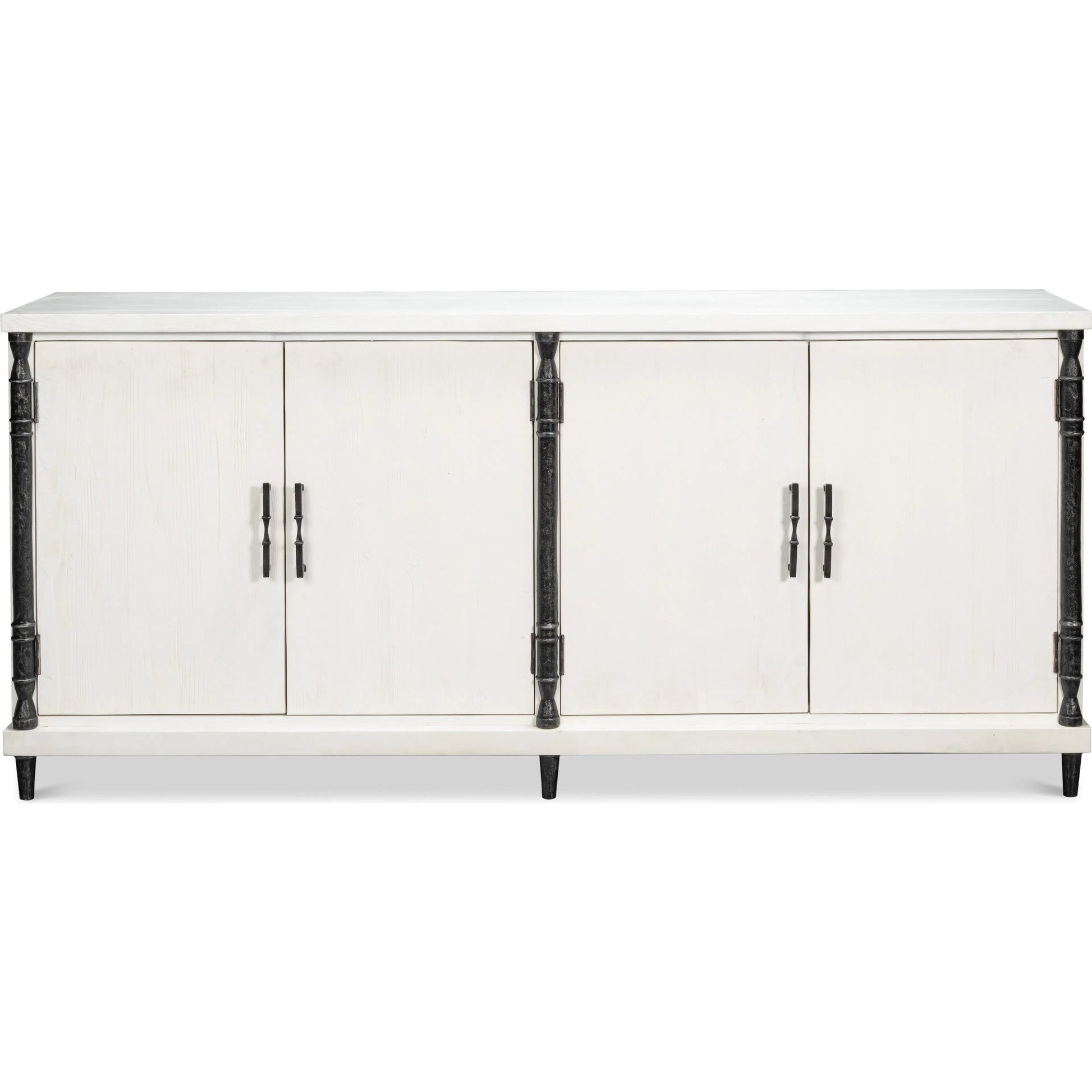 Elegance Credenza by Sarreid Ltd. in elegance white. Made from pine wood, iron in a unique style.