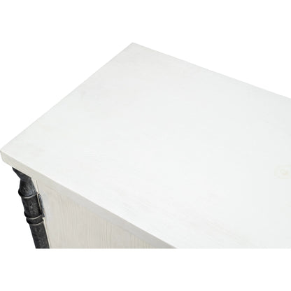 Elegance Credenza by Sarreid Ltd. in elegance white. Made from pine wood, iron in a unique style.