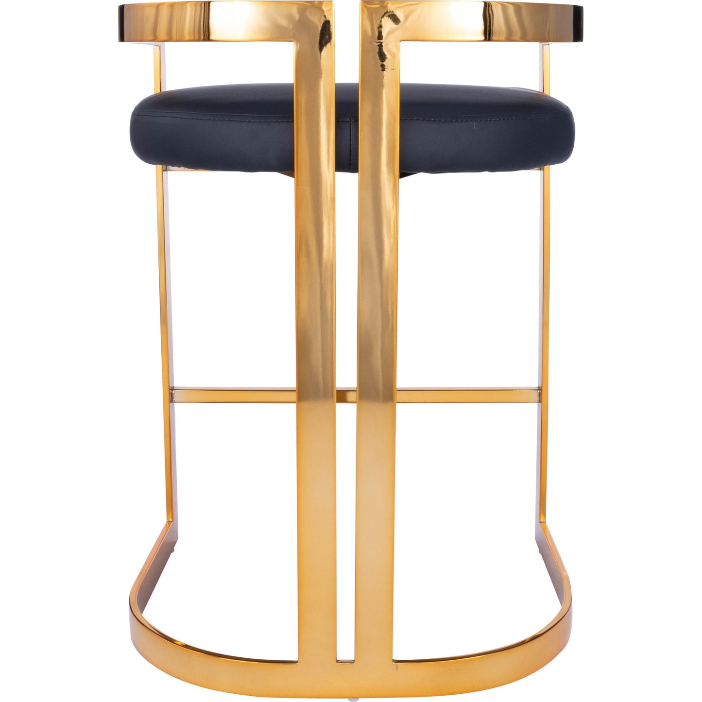 004 SR-770445 | Additional Silo | Clarence Counter Stool by Butler Specialty Company. Made from iron, gold plated finish, mdf, fabric, faux leather, polyvinyl, polyurethane cushion core: seat height, 25" h in a modern style.