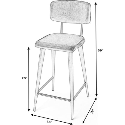 Saddle Leather Rectangular 26" Counter Stool by Butler Specialty Company. Made from iron, leather, plywood, tris free fr foam in a modern style.