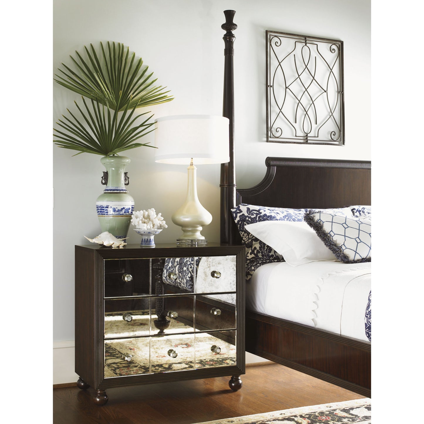 003 SR-836482 | Lifestyle | Starlight Mirrored Nightstand by Tommy Bahama Home. Made from unique in a transitional style.