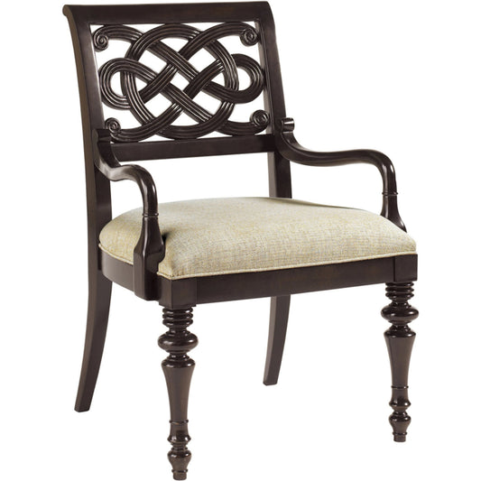 Molokai Arm Chair by Tommy Bahama Home in golden bamboo. Made from unique in a cottage & farmhouse style.
