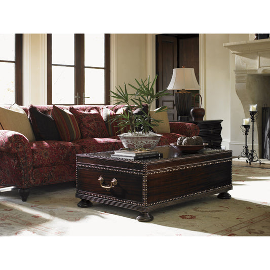 Sunset Cay Cocktail Table by Tommy Bahama Home in mahogany. Made from unique in a transitional style.
