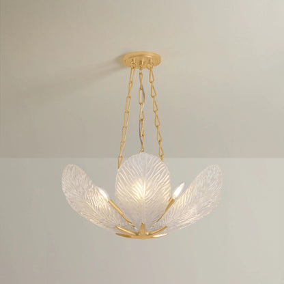 Galena Chandelier by Corbett in vintage gold leaf. Made from unique in a coastal style.